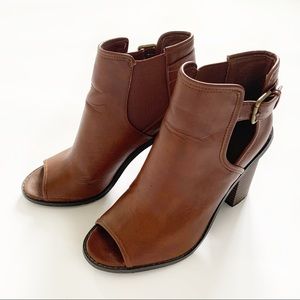 Forever 21 Peep Toe Heeled Ankle Boots